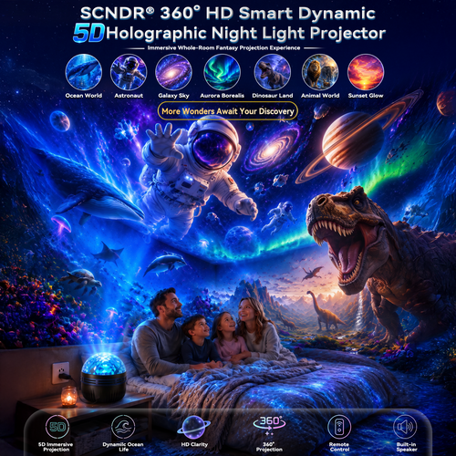 🦖🎁 Timilk® 360°スマートホログラフィック星空プロジェクター（HDダイナミック5D）